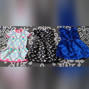 Charming Kids Dress Set - Pink, Black, and Blue